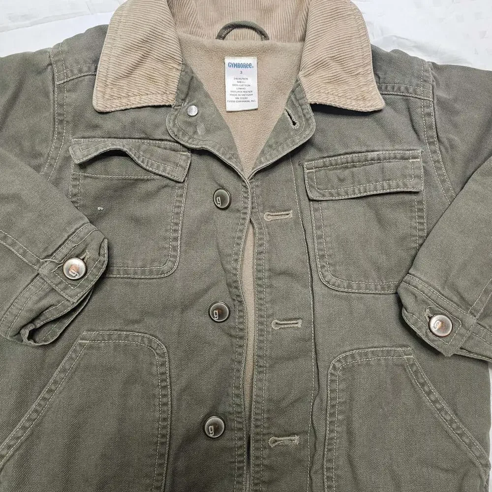 Gymboree 3T Olive Green Fleece Lined Jacket